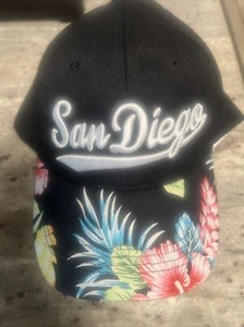 SAN DIEGO Baseball Cap Fashion Casual Hawaiian Floral Hat Outdoor Embroidery NWT - Picture 1 of 7