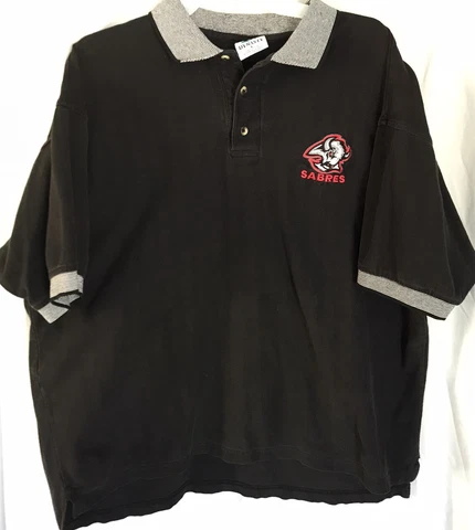 Vintage 90s BUFFALO SABRES GOLF POLO SHIRT L goat head Logo size large Cover