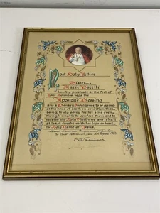 AUTHENTIC CATHOLIC APOSTOLIC BLESSING INDULGENCE POPE JOHN XXIII 1960 SIGNATURES - Picture 1 of 9