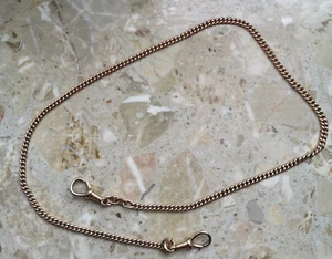 Taschenuhrkette antik, 46 cm mit 2 Karabinern - Bild 1 von 5