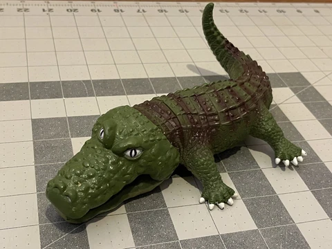 8" Long Action Figure Wildlife Adventure Crocodile Hunter Opening Mouth Plastic Cover