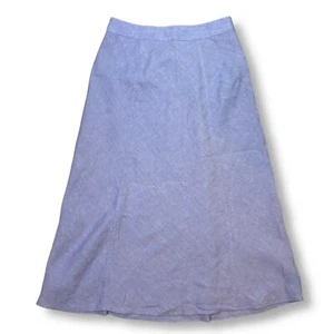 Usato in ottime condizioni J. Gonna midi Crew Irish Linen Baird McNutt linea A blu carriera casual taglia 2 - Foto 1 di 6