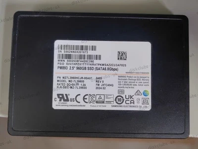 Samsung PM893 960GB SSD 2.5" SATA 6Gb/s MZ-7L39600 MZ7L3960HCJR-00A07 Server SSD - Image 1 of 2