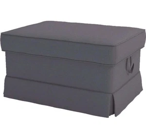 Ikea Ektorp Footstool Slipcover Nordvalla Dark Gray Ottoman Cover New In Box - Picture 1 of 5