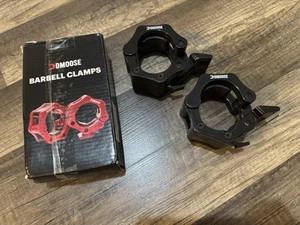 Dmoose Barbell Clamps Black Weightlifting 2 Pack Easy Release - Picture 1 of 7