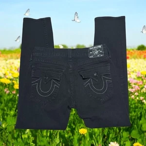 True Religion Jeans Men’s 31x30 Black Rocco Relaxed Skinny Stretch Flap Pockets - Picture 1 of 12