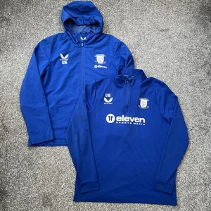 Mens Castore Preston North End Blue Football Training Top & Jacket - Large #1 - Picture 1 of 14