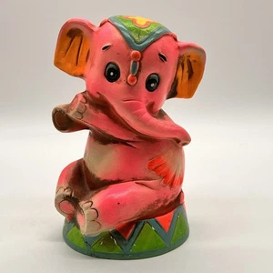 Vintage Elephant Piggy Coin Bank Lego Japan Neon Bright Pink Circus Mid Century - Picture 1 of 12