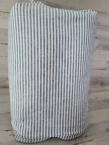 Pottery Barn Wheaton Striped Linen Cotton Duvet Cover King Chambray - Picture 1 of 2