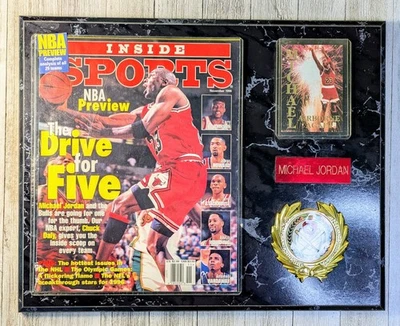Michael Jordan magazine cover Chicago Bulls 23 NBA Basketball w/Card 1/10000 - Image 1 of 4