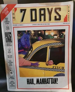 **7 DAYS** NEW YORK CITY NEWSPAPER. FIRST ISSUE 3-30-88; LASTED ABOUT A YEAR. - Picture 1 of 5