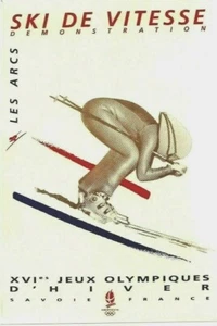 Original vintage poster OLYMPIC GAMES ALBERTVILLE 1992 MENS SPEED SKI - Picture 1 of 1
