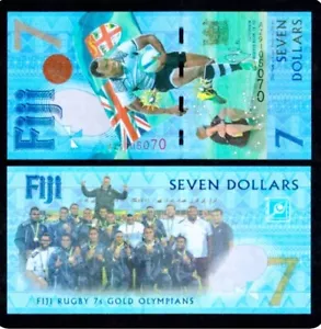 Fiji $7 dollar notes 2016/2017 Rugby Sevens Gold Medal - Picture 1 of 1