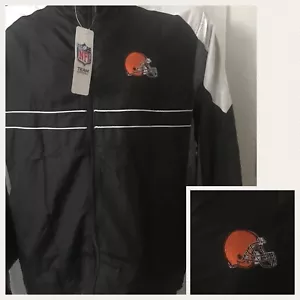 Nueva con etiquetas CHAQUETA CLEVELAND BROWNS NFL TEAM Ropa SI Dunbrooke para hombre L WINDBREAKER con cremallera - Imagen 1 de 6