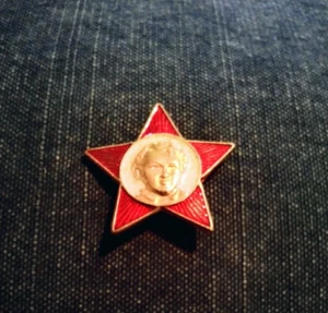RUSSIAN LAPEL PIN/PIN BACK YOUNG PIONEERS...LENIN AS A CHILD...LITTLE OCTOBRISTS - Picture 1 of 3