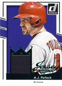 2016 Donruss A.J. POLLOCK Green Game Used Jersey Kings 28/99 Diamondbacks