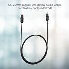 New OD2.2mm Digital Fiber Optical Audio Cable For TosLink Cables MD DVD 2m GDS
