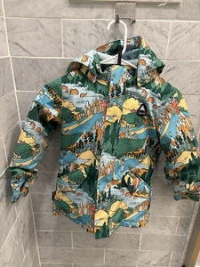 Burton Ski Snowboard Snow Jacket Size 5 Green Blue Orange Yellow Pink - Picture 1 of 2