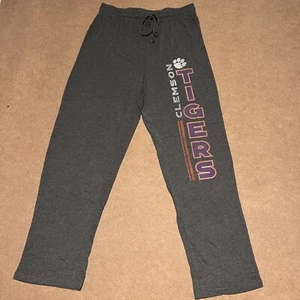 Clemson Tigers Pants Adult S 30x30 Gray Sweat Gym Lightweight Cotton Drawstring - Picture 1 of 8