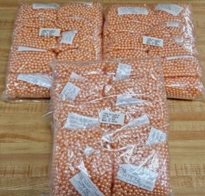 Bulk Lot 30,000 pcs Peach Loose Plastic Pearls Pastel 6mm Round Craft Beads - Picture 1 of 4