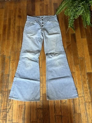 Pantalones de mezclilla vintage años 70 Levi's Bell parte inferior naranja lengüeta talla W29 botón mosca años 70 unisex Foto 1 de 4