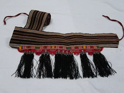 ANTIGUO CINTURÓN MUJER ALBANESA ORIGINAL FOLK BORDADO TRADICIONAL HILO FLORAL #02 Foto 1 de 4