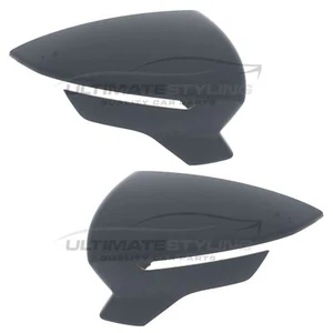 Seat Ibiza 2017-> Wing Door Mirror Covers Caps Cases Primed 1 Pair Left & Right - Picture 1 of 24