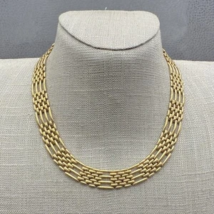 Vintage Napier Halskette poliert goldfarben Panther Gliederkette 15 Zoll Halsband - Bild 1 von 11
