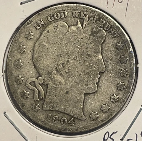 1904-P  Barber Half Dollar - FREE SHIPPING - P5-19 Cover