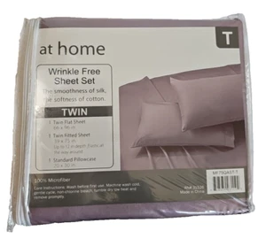 Twin 100% Microfiber Sheet Set Lavender -At Home 3-Piece-Flat,Fitted, Pillowcase - Picture 1 of 10