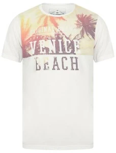 Tokyo Laundry Mens Venice Beach Design Crew Neck Summer T-Shirt White - Picture 1 of 1