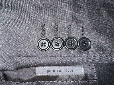 Chaqueta Abrigo Deportivo JOHN VARVATOS Super 150s Talla 50IT, 40US Delgada Gris Rayas Foto 1 de 4