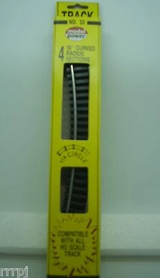 HO 18" CURVED RADIUS 4 SECTIONS COMPATIBLE W/ ALL HO SCALE TRACK # 33  1/4 CIRCL - Image 1 of 2