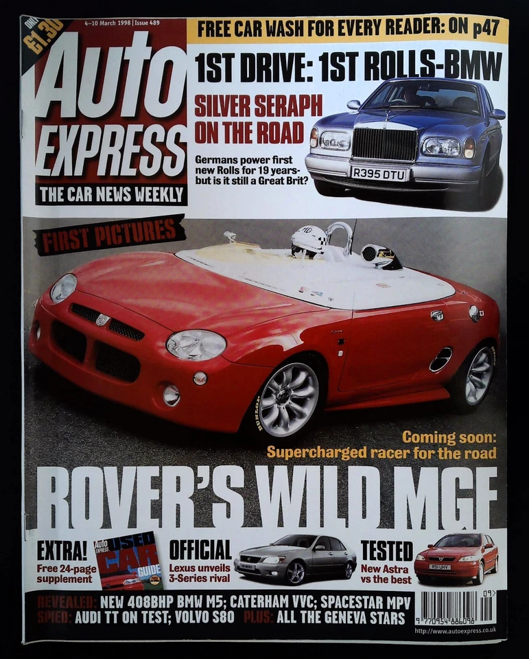 Auto Express Magazine 4 - 10 March 1998 No.489 mbox1717 Rover's Wild MGF - Image 1 of 1