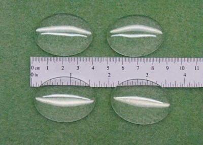 Cabujones de vidrio transparente cúpula ovalada 30x40 mm ~ aumento (respaldo plano) ~ camafeo de cabinas Foto 1 de 4