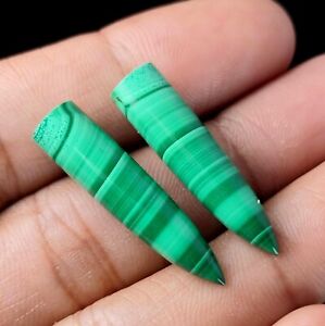 Natural Top Quality Malachite Smooth Bullet Briolette Loose Gemstone 5 x 30 MM