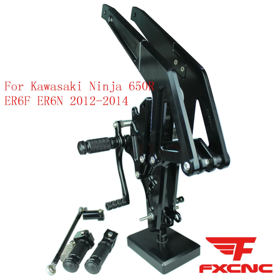 Pedal de apoio para os pés traseiro CNC para Kawasaki Ninja 650R ER-6f ER-6n 2012-2014 - Imagem 1 de 4