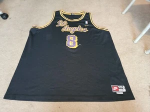 Vintage Nike Los Angeles Lakers Kobe Bryant #8 Sewn Rewind Black Jersey Mens 5XL - Picture 1 of 16