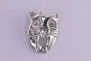 Taxco Sterlingsilber 31 mm x 23 mm Aztekenmaß geschnitzte Katzenmaske 925 Anhänger - Bild 1 von 6