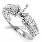 116 Cwt Princess And Round Diamond Engagement Ring Semi Mount 18K G For 150Ct