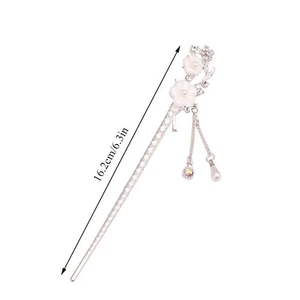Tassel Pearl Flower Headpiece Chinese Style Antique Hairpin1pc Beauty & - Imagen 1 de 12