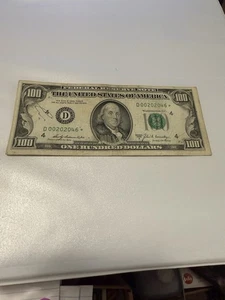 1969A $100 One Hundred Dollar Star Note 192k Total Printed Fancy Low Serial Bill - Picture 1 of 4