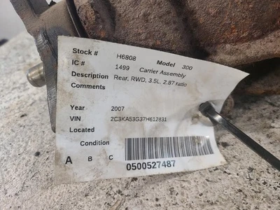Conjunto de transportador diferencial usado serve: 2007 Chrysler 300 traseiro RWD 3.5L 2.87 ra - Imagem 1 de 4