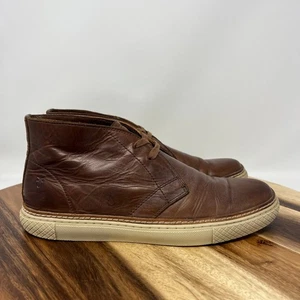 Frye Men’s Size 9.5 Essex Chukka Cognac Brown Leather Lace Up Ankle Boots  - Picture 1 of 11