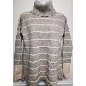 ADRIENNE VITTADINI 100% 2-Ply Cashmere Sweater Pullover Turtleneck Womens M Gray - Picture 1 of 8