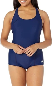 Women's Swimsuit One Piece PowerFlex Princess Seam Ultraback 6 Speedo Blue - B1 - Picture 1 of 3