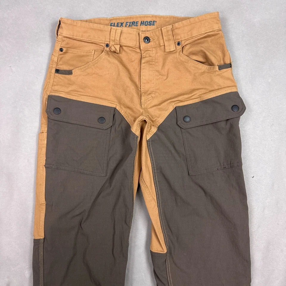 Pantalones Duluth Hombres 34x34 Marrón Flexible Manguera Fuego Cepillo Brezo Doble Rodilla Flexible Caza Foto 1 de 4