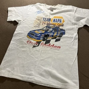 VINTAGE AUTOGRAPHED 1994 STUB FADDEN LARGE T-SHIRT NASCAR TEAM NAPA 90’s Y2K - Picture 1 of 12