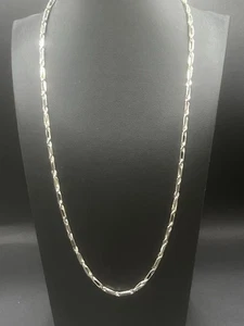 Sterling Silber Offen Milano Stil Länglich Reis Ausgefallen Perle 20" Halskette Peru - Bild 1 von 7