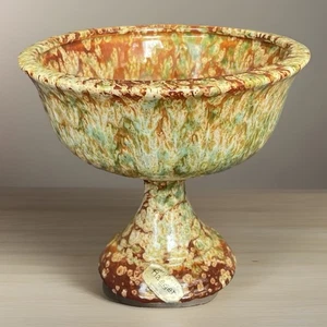 Vintage 6” MCM Haeger Pottery Pedestal Planter Vase Drip Glaze #808 Tagged - Picture 1 of 10